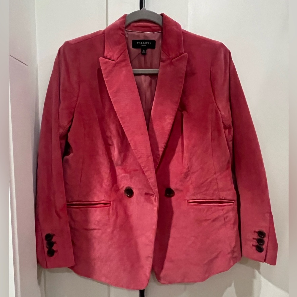 Talbots pink corduroy blazer